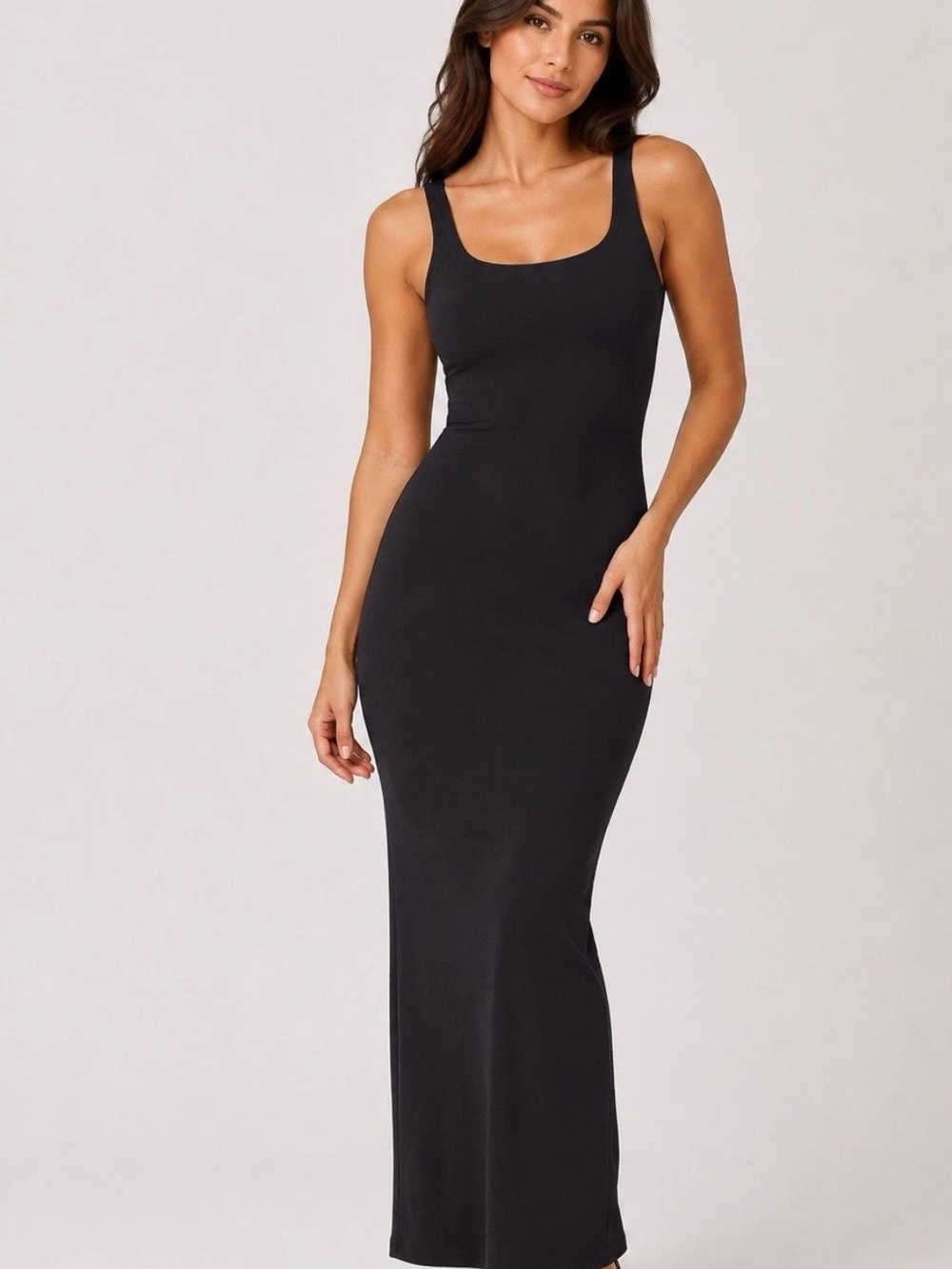 SKIMS Body Long Tang slip Dress onyx size L